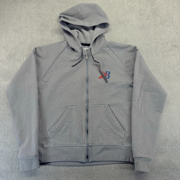 Brooks Running Company Hoodie Mens Medium Gray Hooded Full Zip Running Fleece - Picture 1 of 9